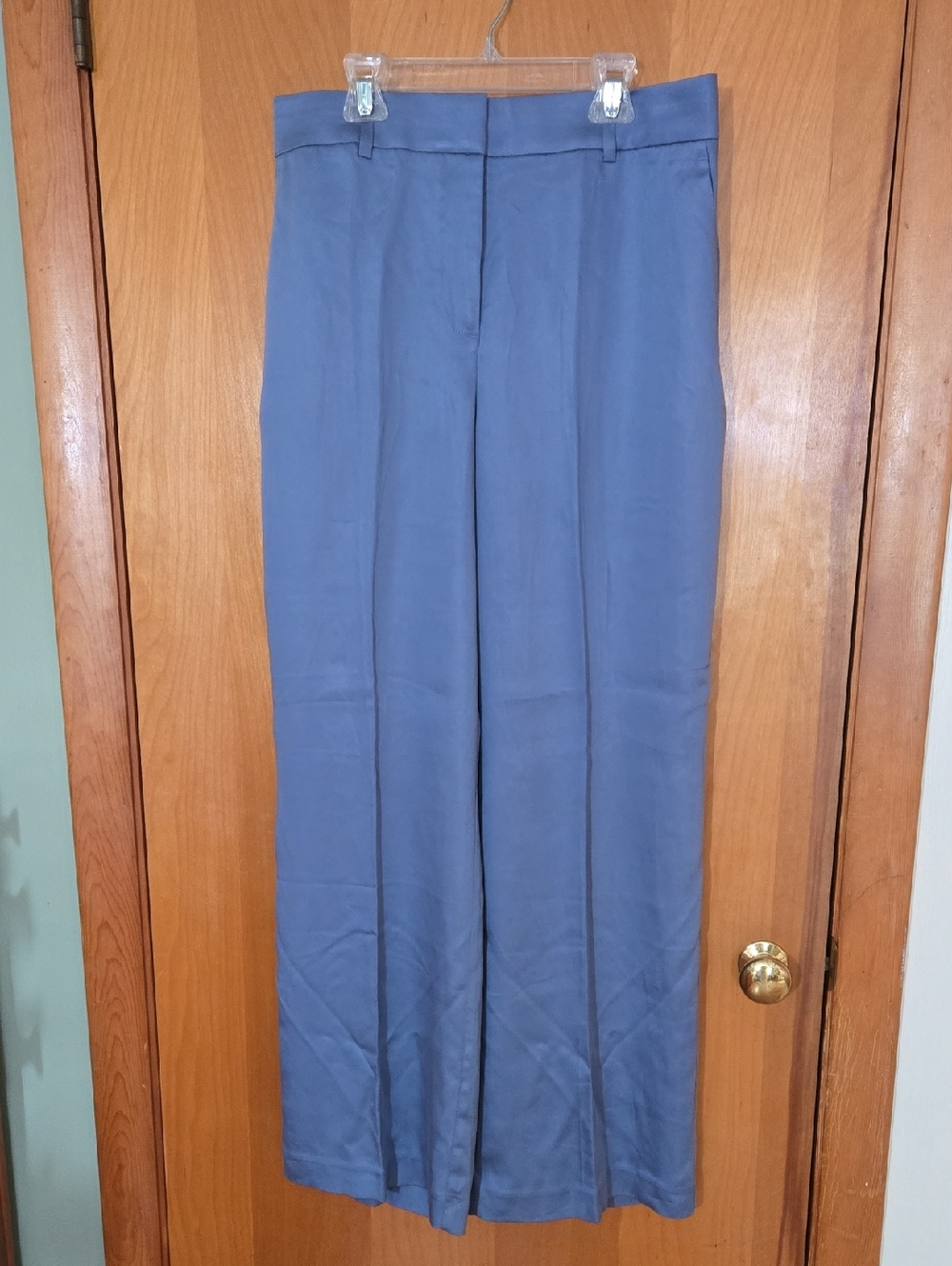 NWOT Ann Taylor Perfecct Wide Leg Pants, Curvy Fit in Colinly Blue - Size 8